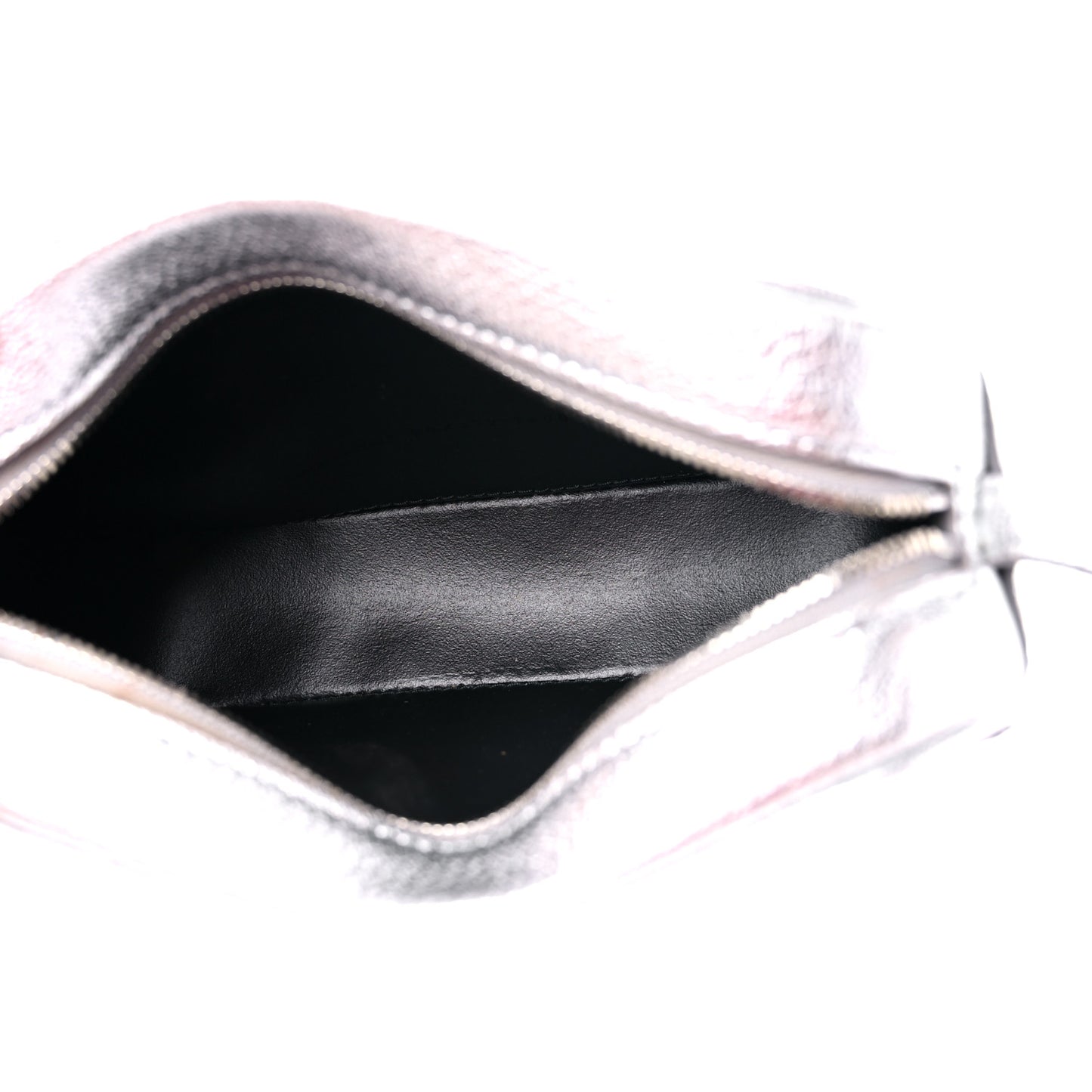 Metallic Goatskin Logo XS Everyday Camera Bag Argent Black