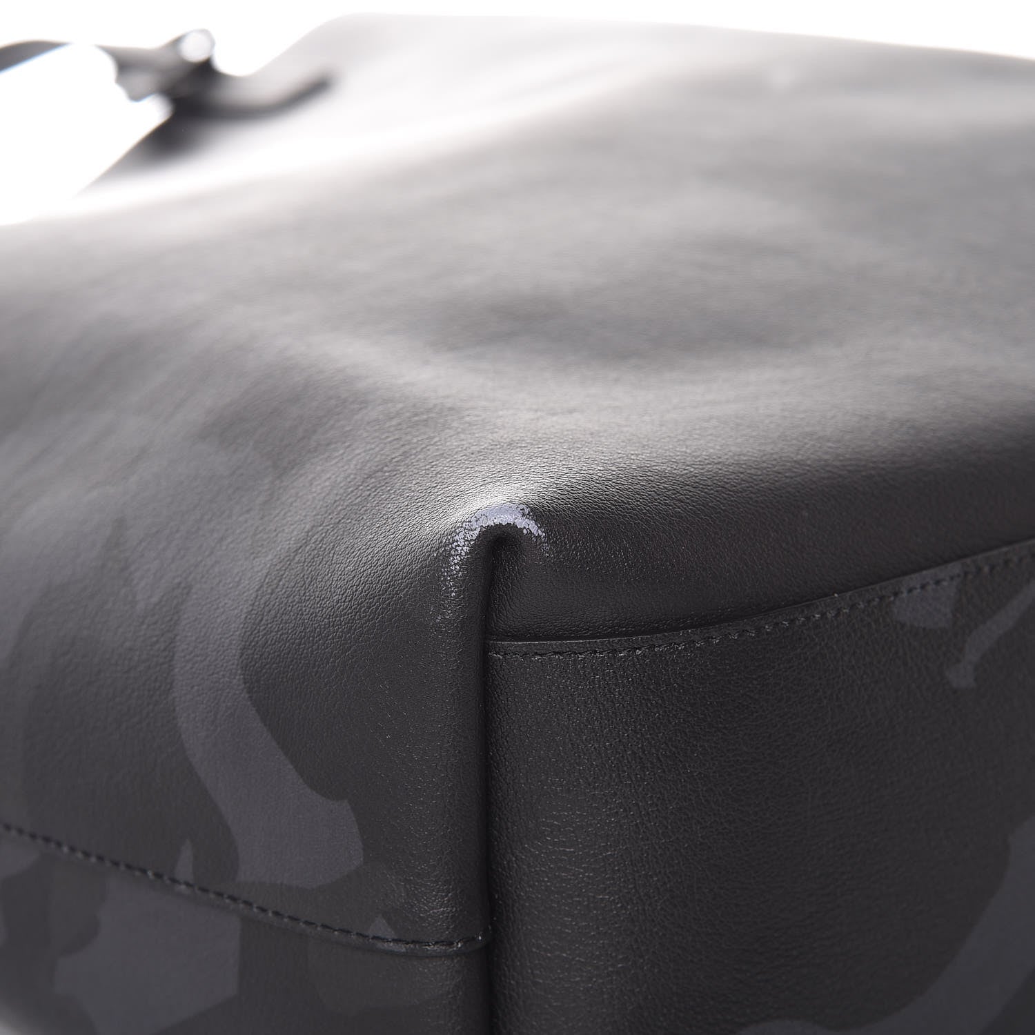 Saint Laurent Calfskin Camouflage Shopping Tote Black Grey 9 of 13