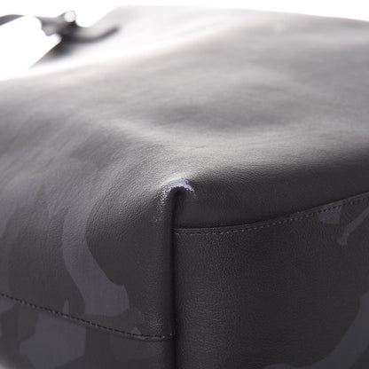 Saint Laurent Calfskin Camouflage Shopping Tote Black Grey 9 of 13