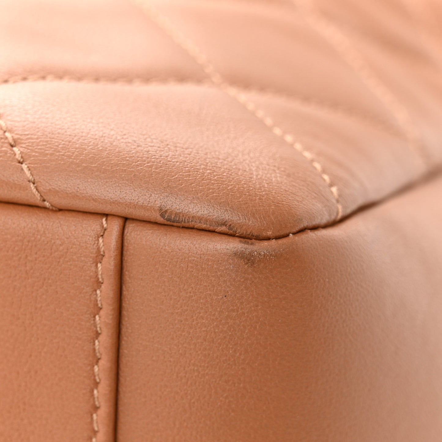 Lambskin Quilted Large Shopping Tote Dark Beige