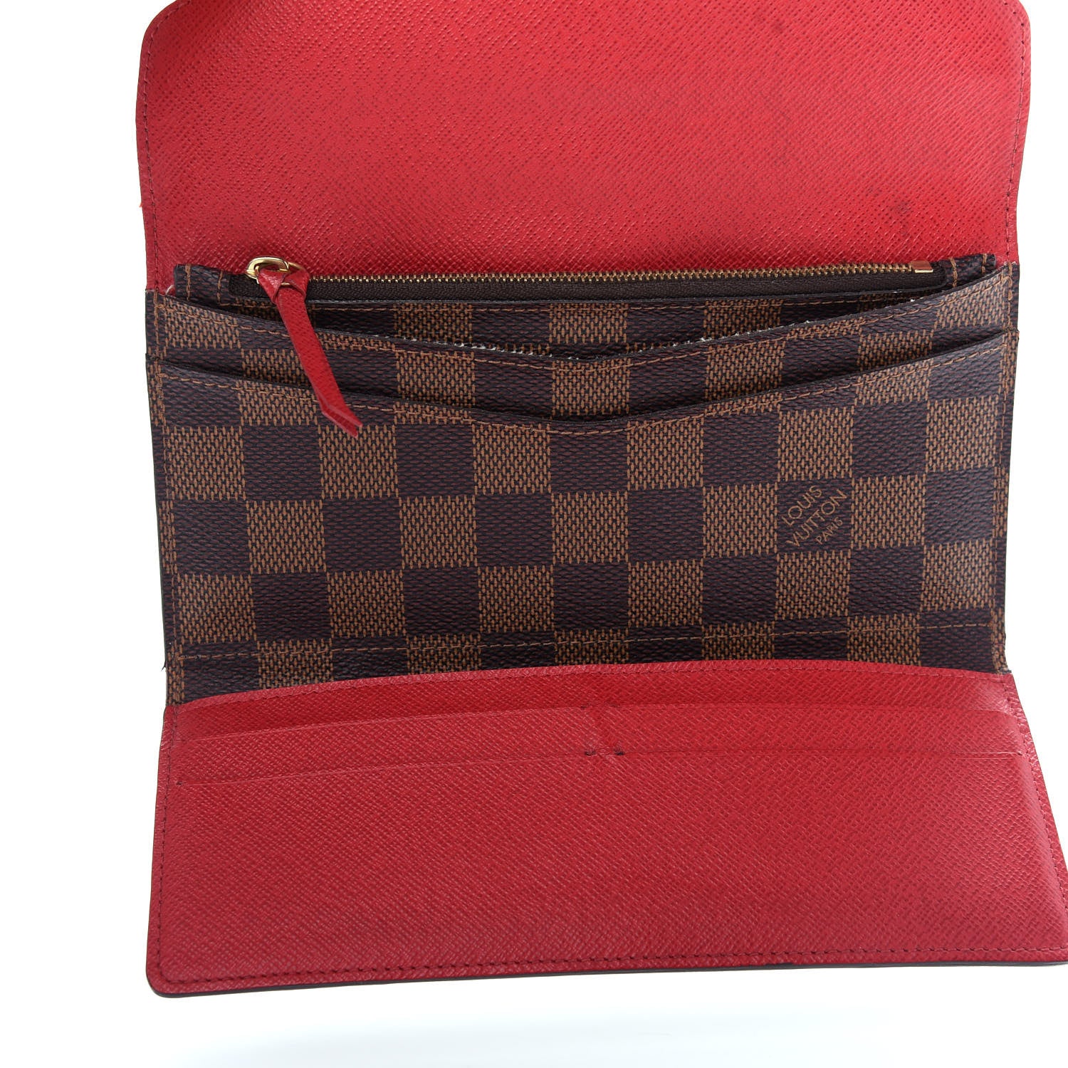 Louis Vuitton Damier Ebene Josephine Wallet Red 5 of 9