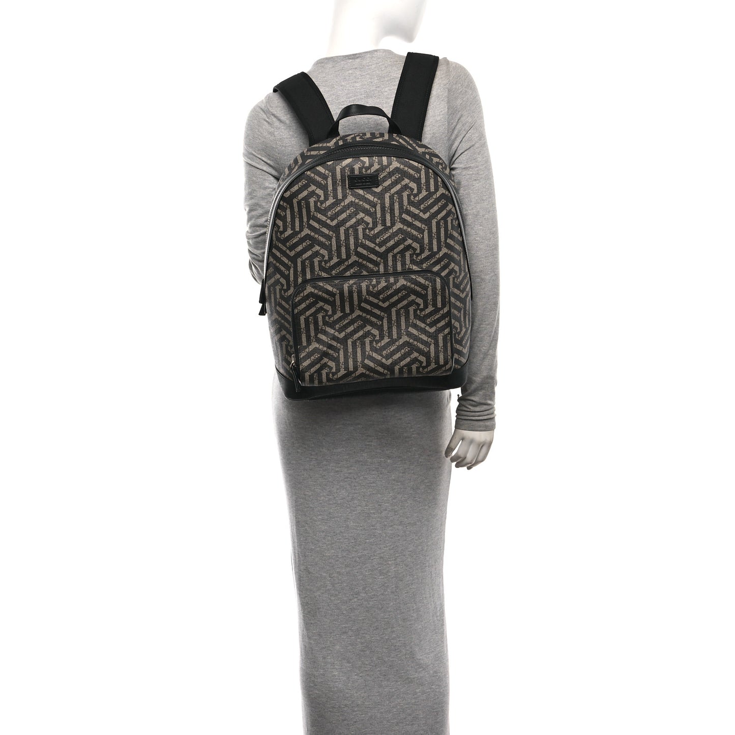GG Supreme Monogram Caleido Medium Day Backpack Black