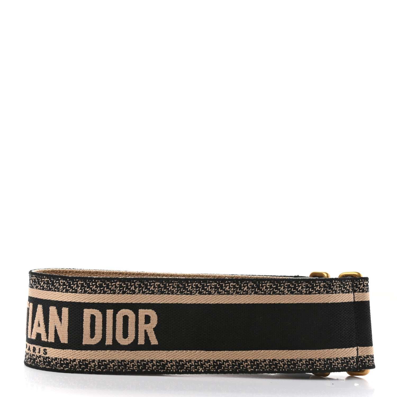 Christian Dior Canvas Embroidered Large Book Belt 80 32 Black Beige 2 of 7