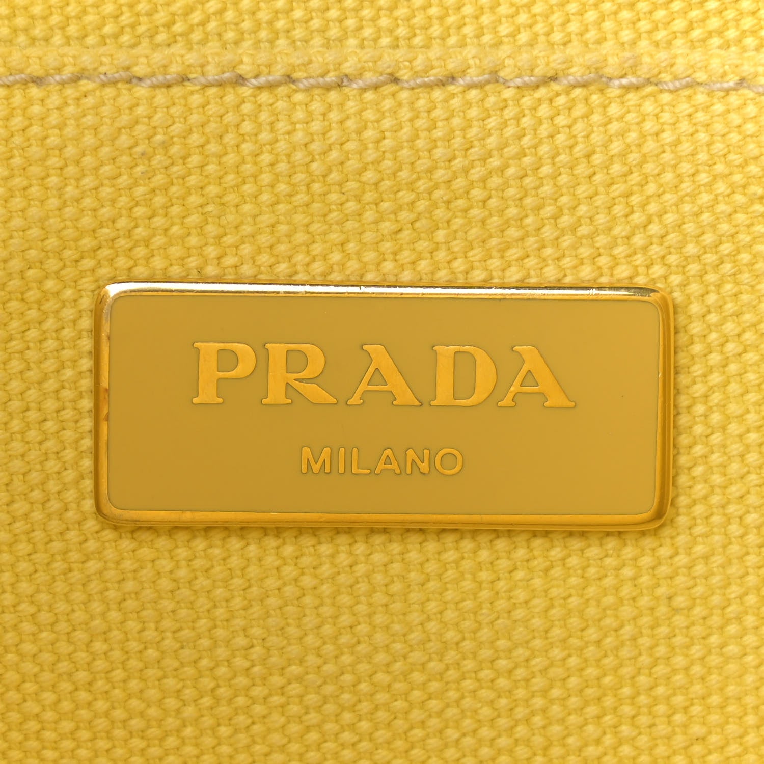 Prada Canvas Canapa Small Logo Tote Yellow 11 of 19