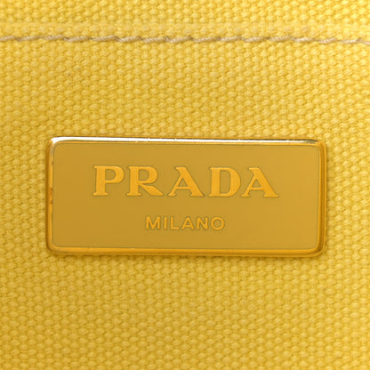 Prada Canvas Canapa Small Logo Tote Yellow 11 of 19