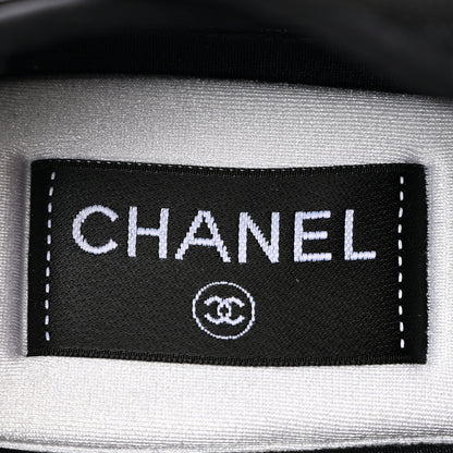 Chanel Suede Calfskin Nylon Grosgrain CC Sneakers 37.5 Black 8 of 12