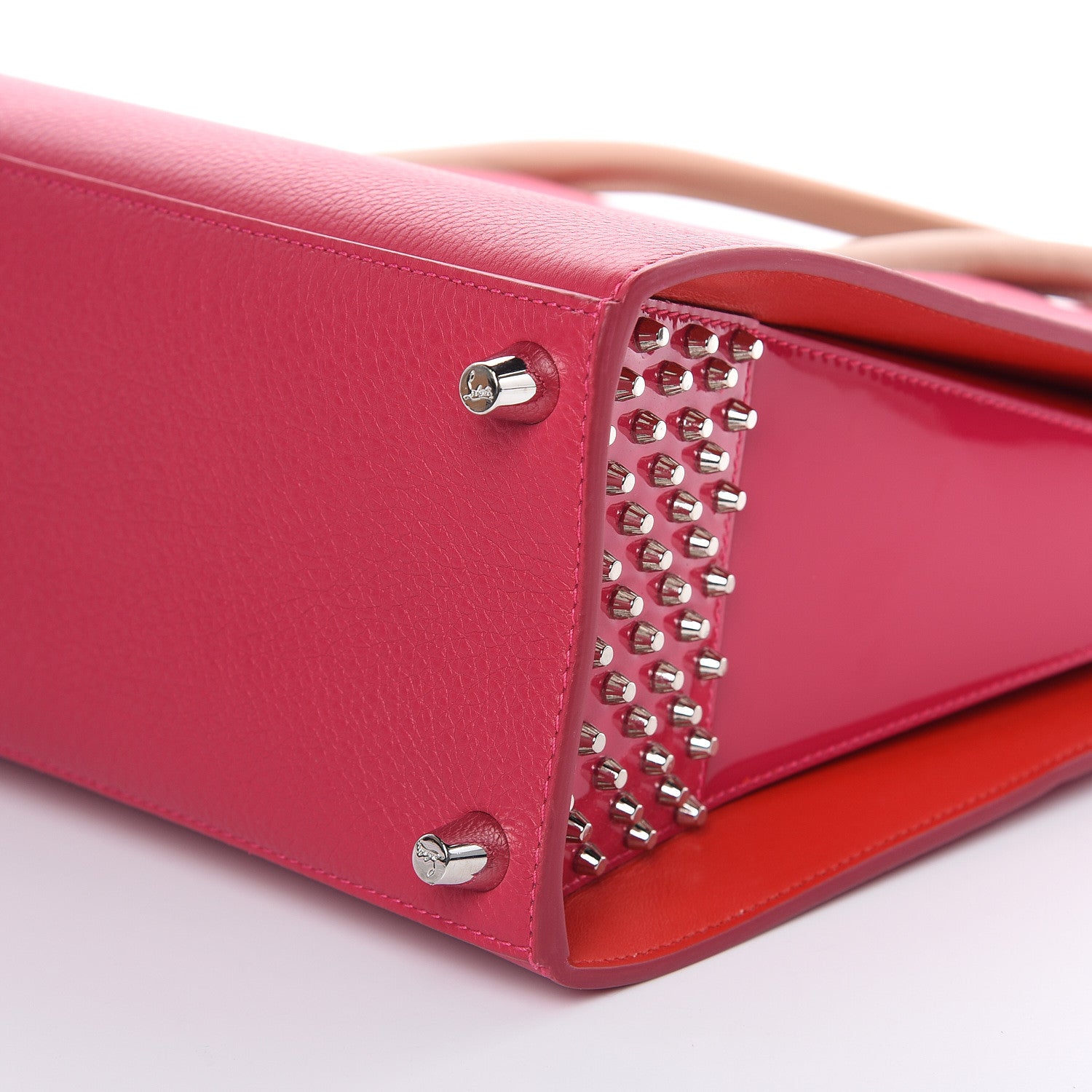 Christian Louboutin Calfskin Empire Patent Studded Medium Paloma Loulou 8 of 12