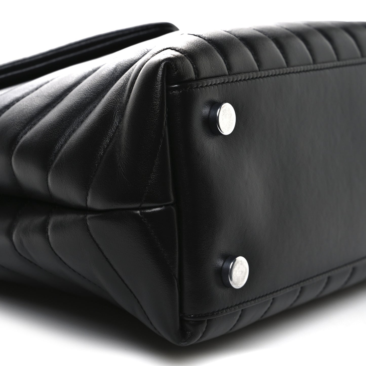 Calfskin Y Quilted Monogram Medium Loulou Satchel Black