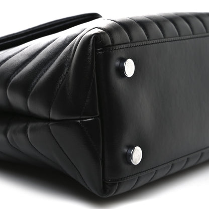 Saint Laurent Calfskin Y Quilted Monogram Medium Loulou Satchel Black 10 of 11