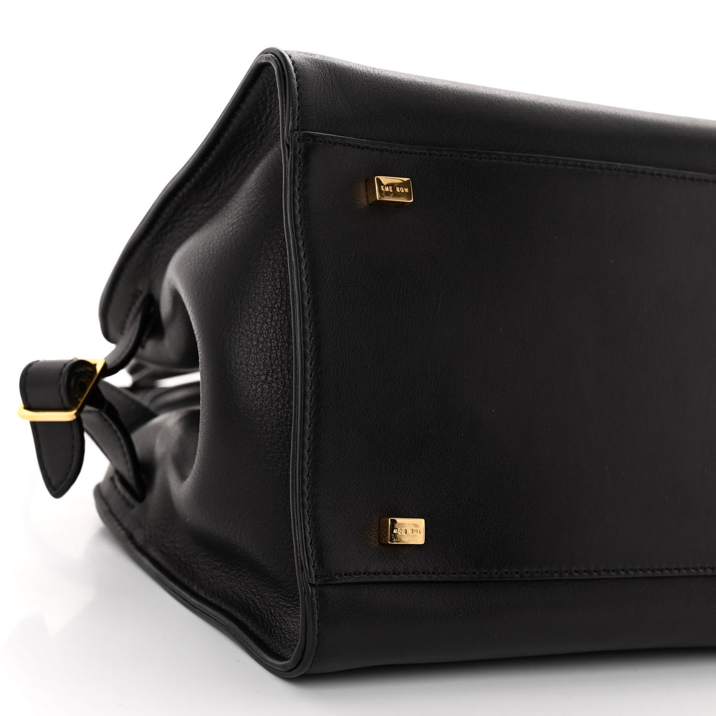 Polished Saddle Calfskin Soft Margaux 10 Bag Black