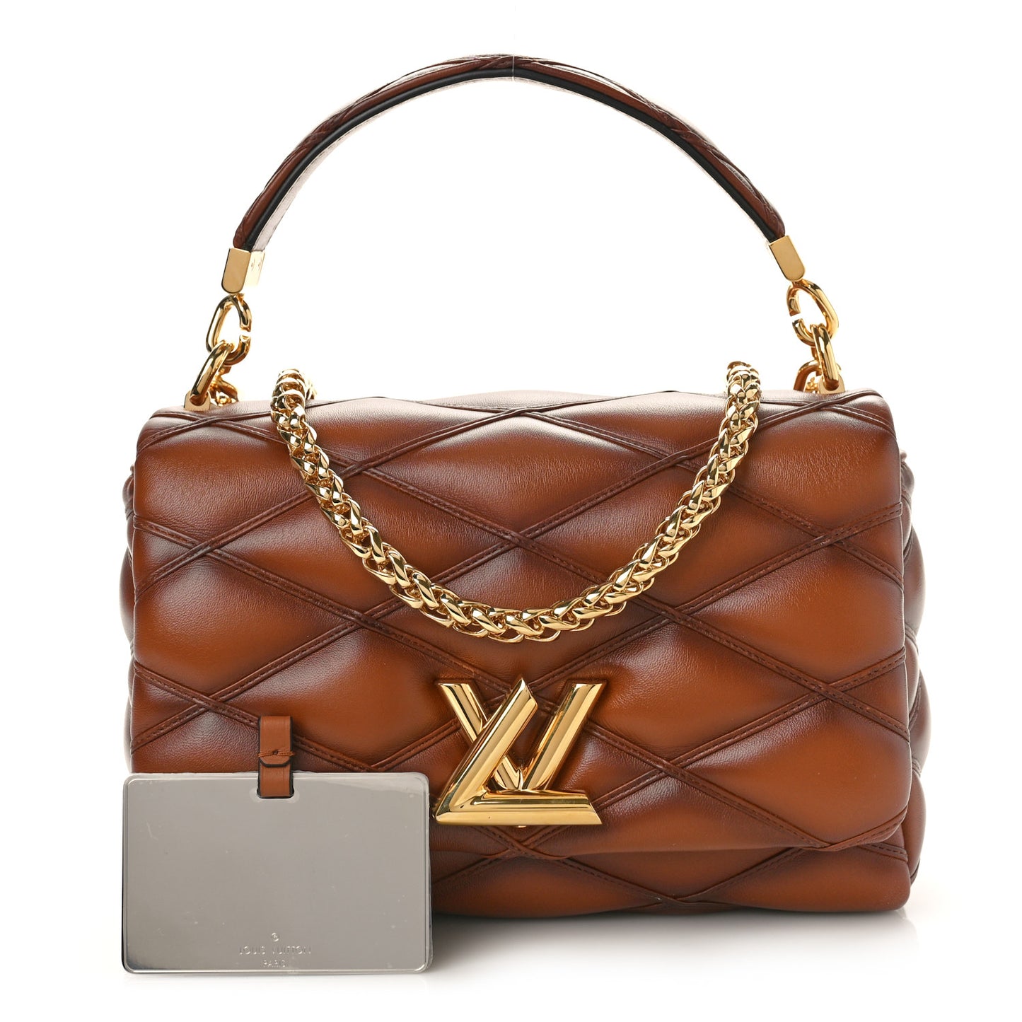 Lambskin Malletage Top Handle GO-14 MM Tan