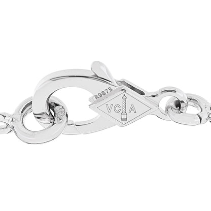 Van Cleef & Arpels 18K White Gold Chalcedony 5 Motifs Vintage Alhambra Bracelet 3 of 6