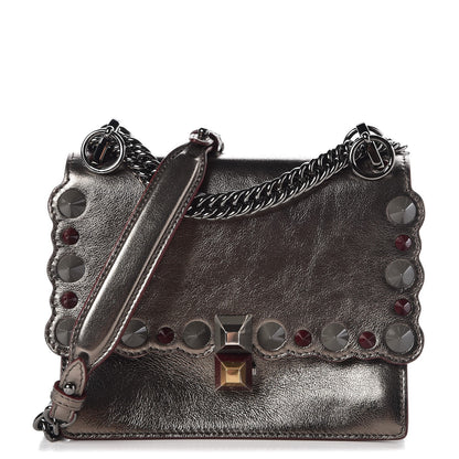 Fendi Vitello Catalan Mirror Scalloped Multi Studded Small Kan I Shoulder Bag Bronze 1 of 8
