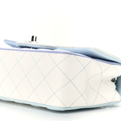 Chanel Perforated Lambskin Quilted Mini Rectangular Flap Light Blue Light Purple White 9 of 9