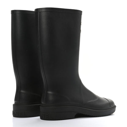 Chanel Caoutchouk CC High Boots 38 Black 4 of 8