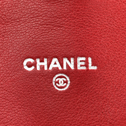 Chanel Lambskin Half Moon Wallet On Chain WOC Red 6 of 16