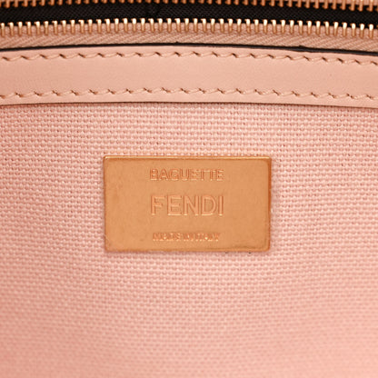 Fendi Canvas Vitello King FF Embroidered Baguette Rosa Quarzo Bloody Mary Multicolor 6 of 11