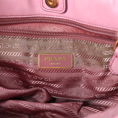 Prada Tessuto Nylon Nappa Braided Top Handle Tote Pink 6 of 9