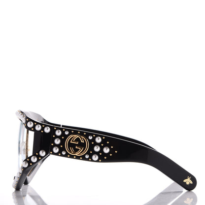 Gucci Acetate Pearl Rectangular Frame Sunglasses GG0234S Black 3 of 9