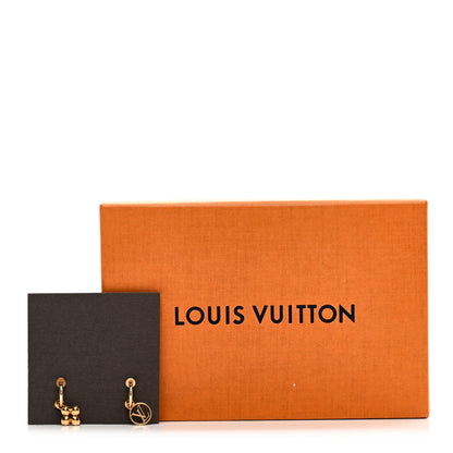 Louis Vuitton Brass Blooming Earrings Gold 5 of 5