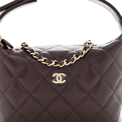Chanel Caviar Quilted Hobo Burgundy 8 of 11