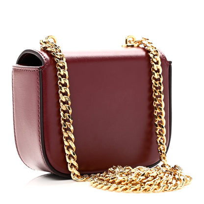 Celine Shiny Calfskin Mini Chain Claude Burgundy 3 of 10
