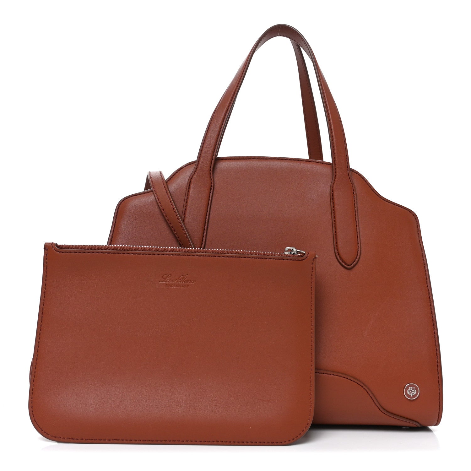 Loro Piana Smooth Calfskin Medium Sesia Kummel 3 of 10
