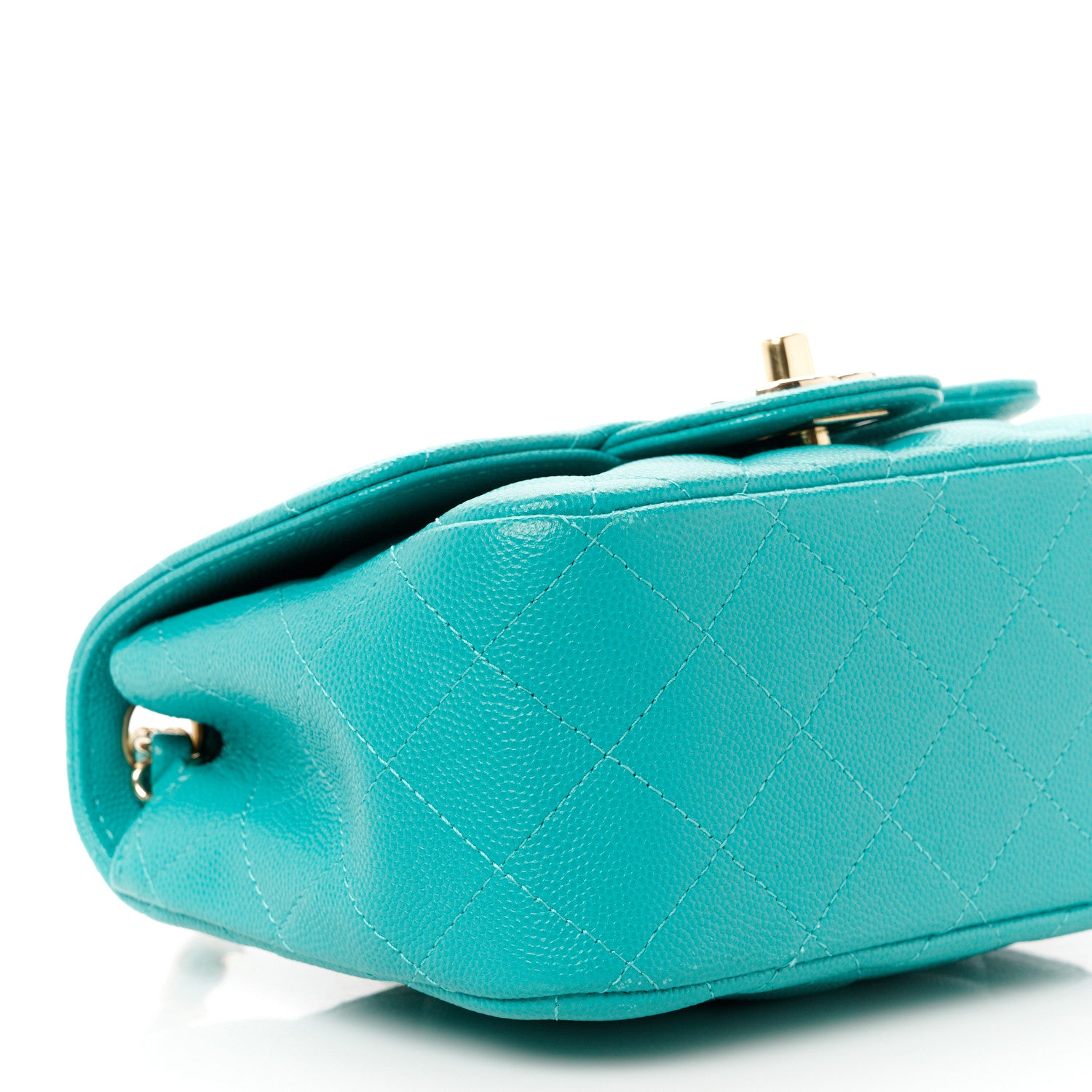 Chanel Caviar Quilted Mini Square Flap Turquoise 10 of 11