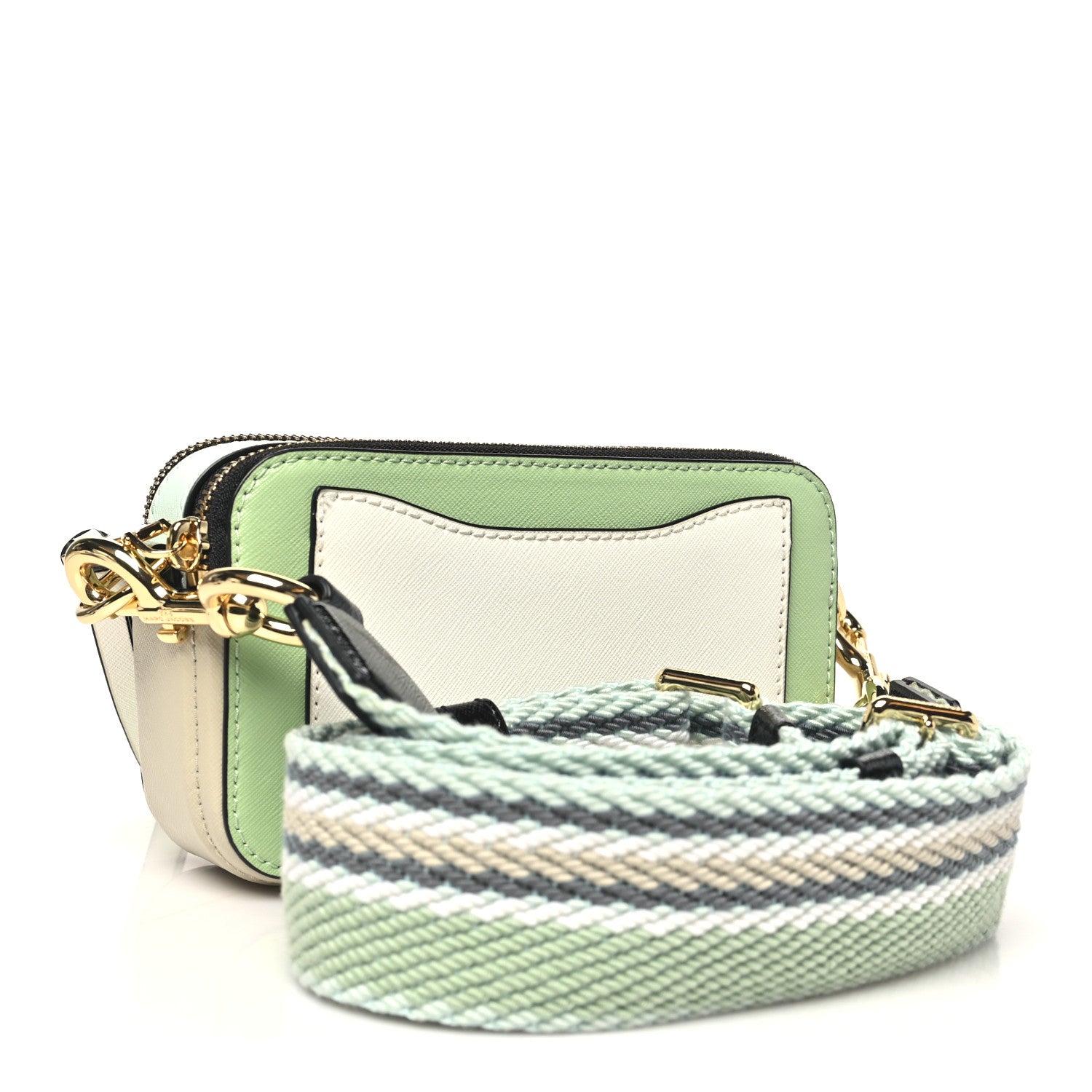 Marc Jacobs Saffiano Small Snapshot Camera Bag Mint Multicolor