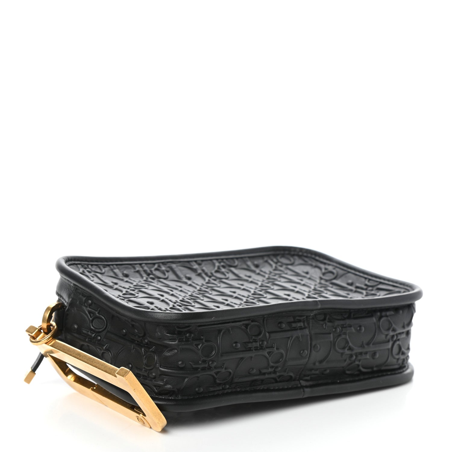 Christian Dior Calfskin Embossed Oblique Diorquake Clutch Black 4 of 8