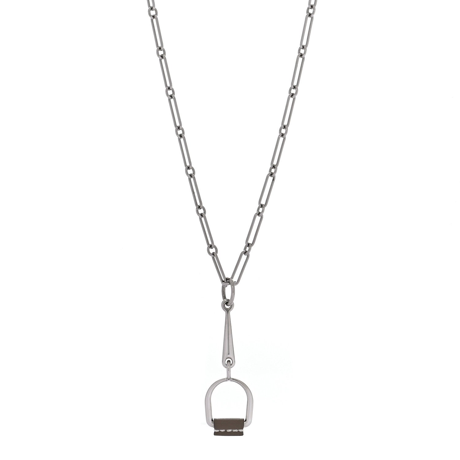 Hermes Swift Small Heritage Equestre Pendant Necklace Etoupe 1 of 5