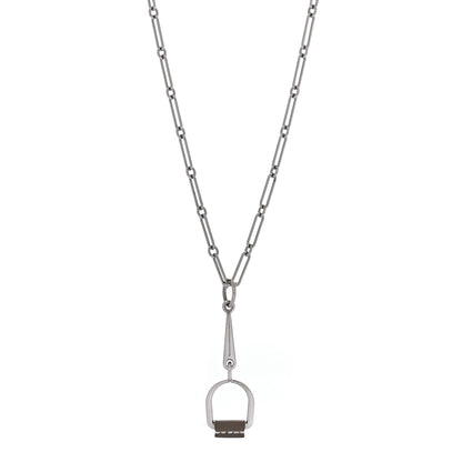 Hermes Swift Small Heritage Equestre Pendant Necklace Etoupe 1 of 5