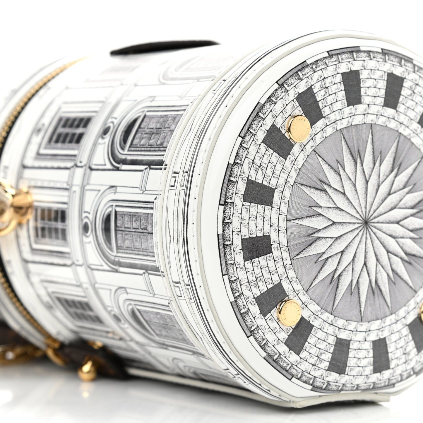 X FORNASETTI Calfskin Architettura Cannes Black White