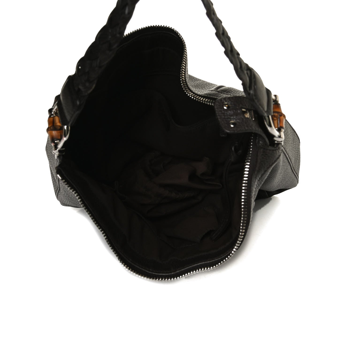 Gucci Grained Calfskin Bamboo Bar Hobo Dark Brown 8 of 37