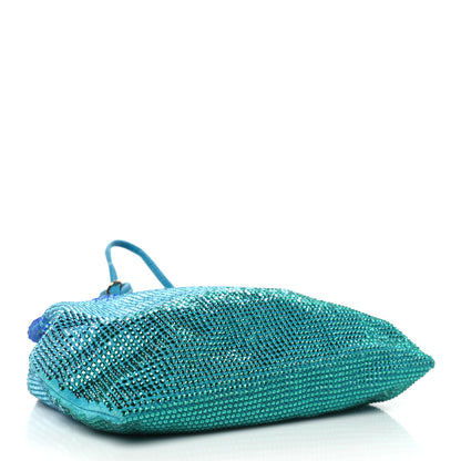 Versace Suede Crystal Pouch Blue Multicolor 4 of 12