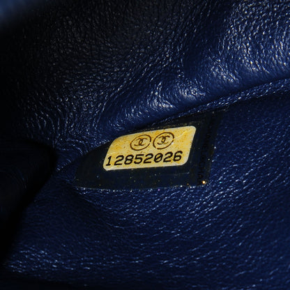 Chanel Lambskin Jumbo Single Flap Dark Blue 9 of 9