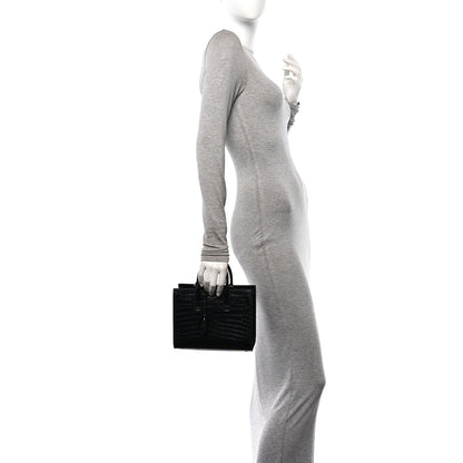Saint Laurent Calfskin Crocodile Embossed Nano Sac De Jour Black 2 of 11