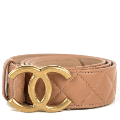 Chanel Lambskin Quilted CC Belt 90 36 Dark Beige 1 of 6