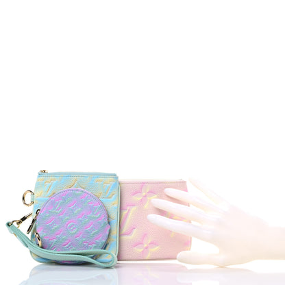 Louis Vuitton Empreinte Monogram Summer Stardust Trio Pouch Pink Water Green Lilas 2 of 8