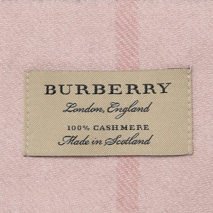 Burberry Cashmere Giant Check Fringe Scarf Ash Rose 4 of 5
