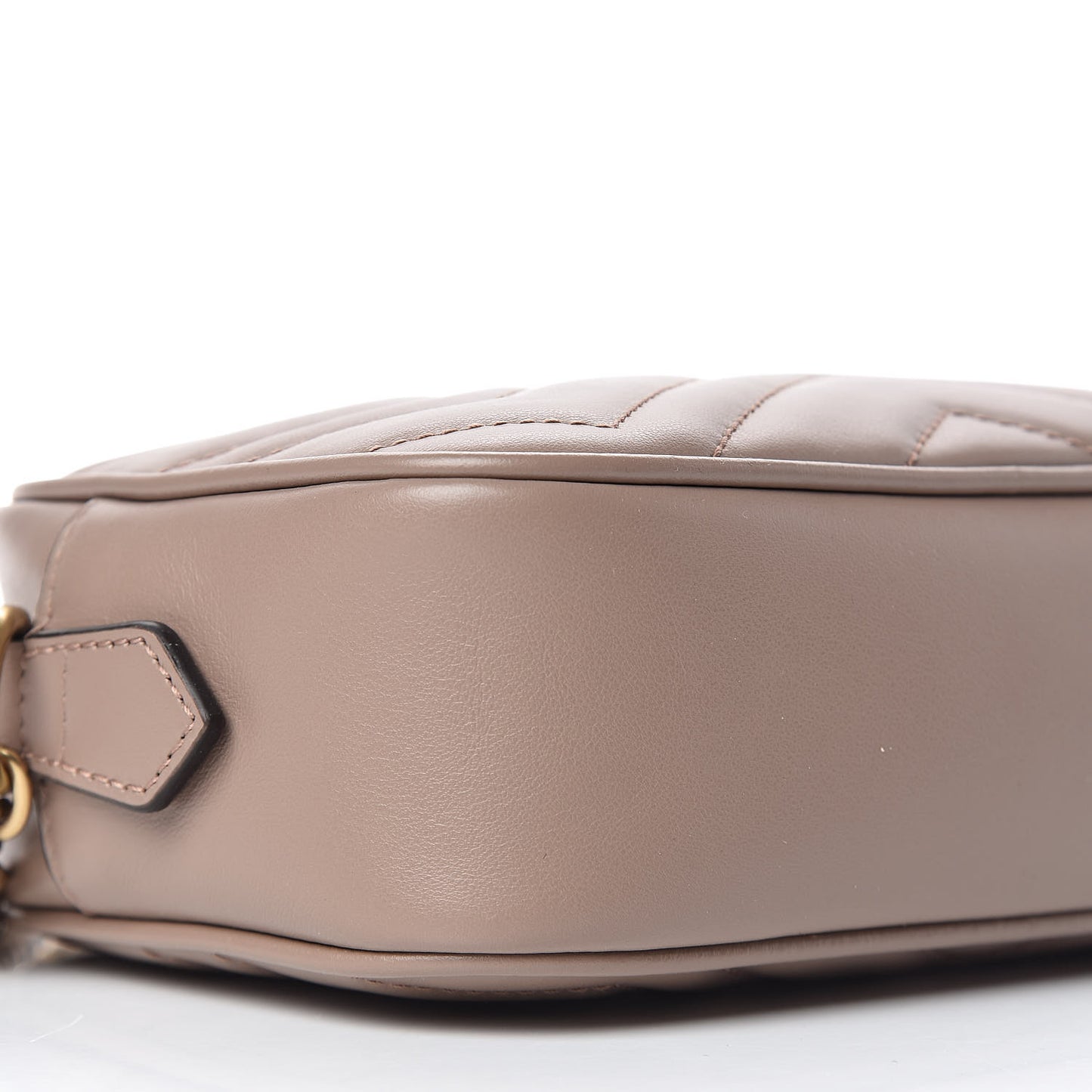 Calfskin Matelasse Mini GG Marmont Chain Shoulder Bag Nude