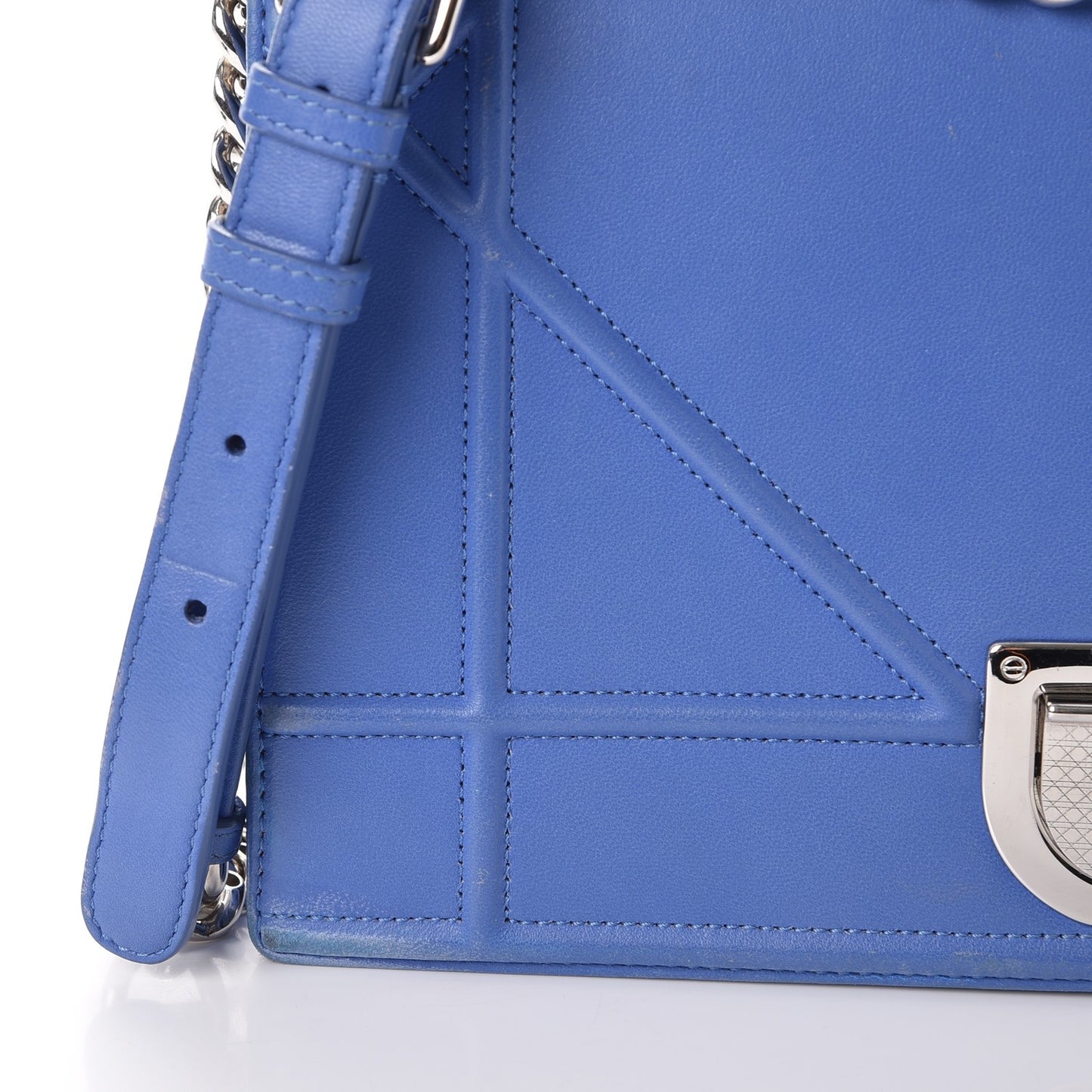 Lambskin Medium Diorama Flap Bag Blue