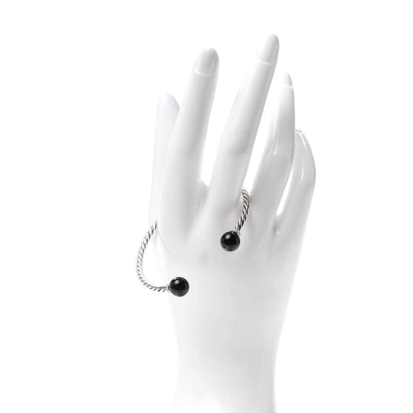 Sterling Silver Diamond Onyx 9mm Solari Bracelet