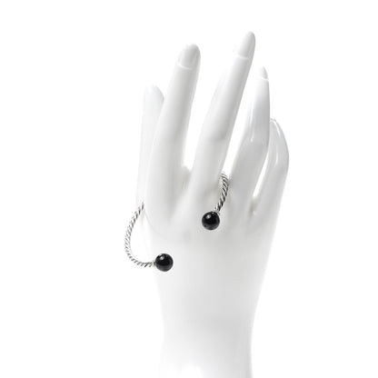David Yurman Sterling Silver Diamond Onyx 9mm Solari Bracelet 2 of 4