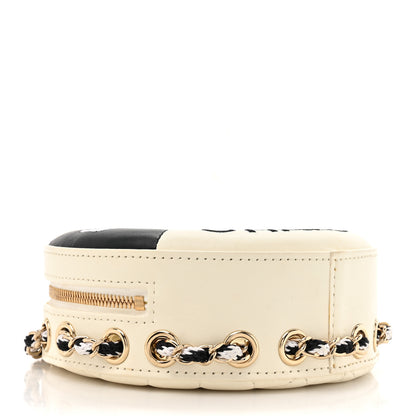 Chanel Lambskin Coco Lifesaver Round Bag Black White 4 of 14