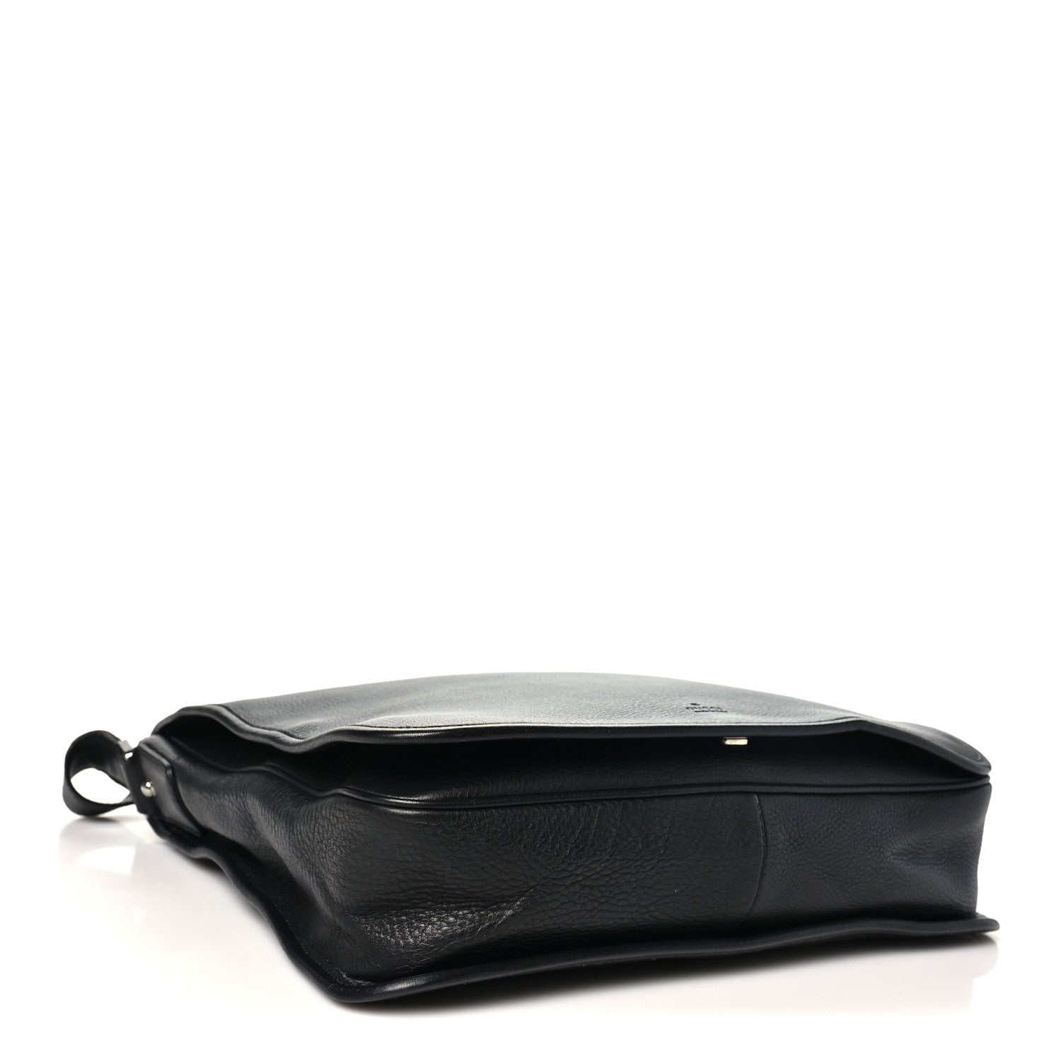 Gucci Calfskin Large Flap Messenger Bag  Black 4 of 10