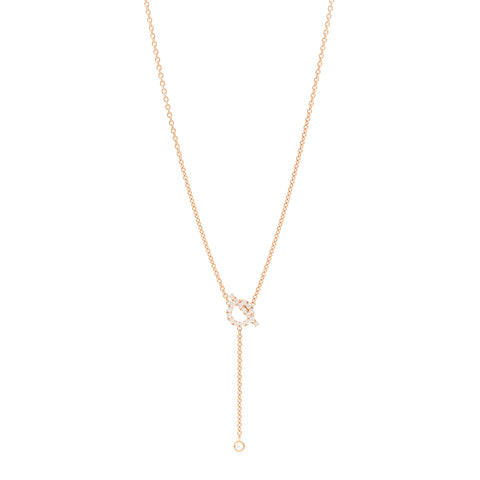 18K Rose Gold Diamond Finesse Lariat Necklace