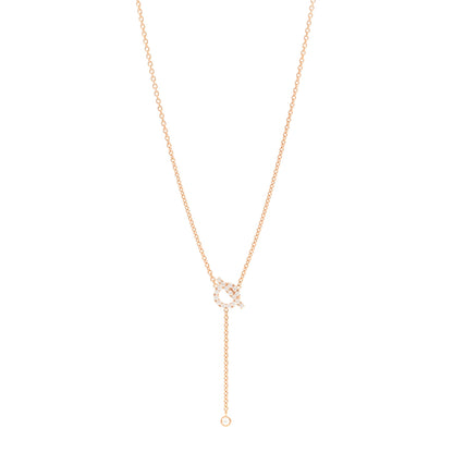 Hermes 18K Rose Gold Diamond Finesse Lariat Necklace 1 of 5