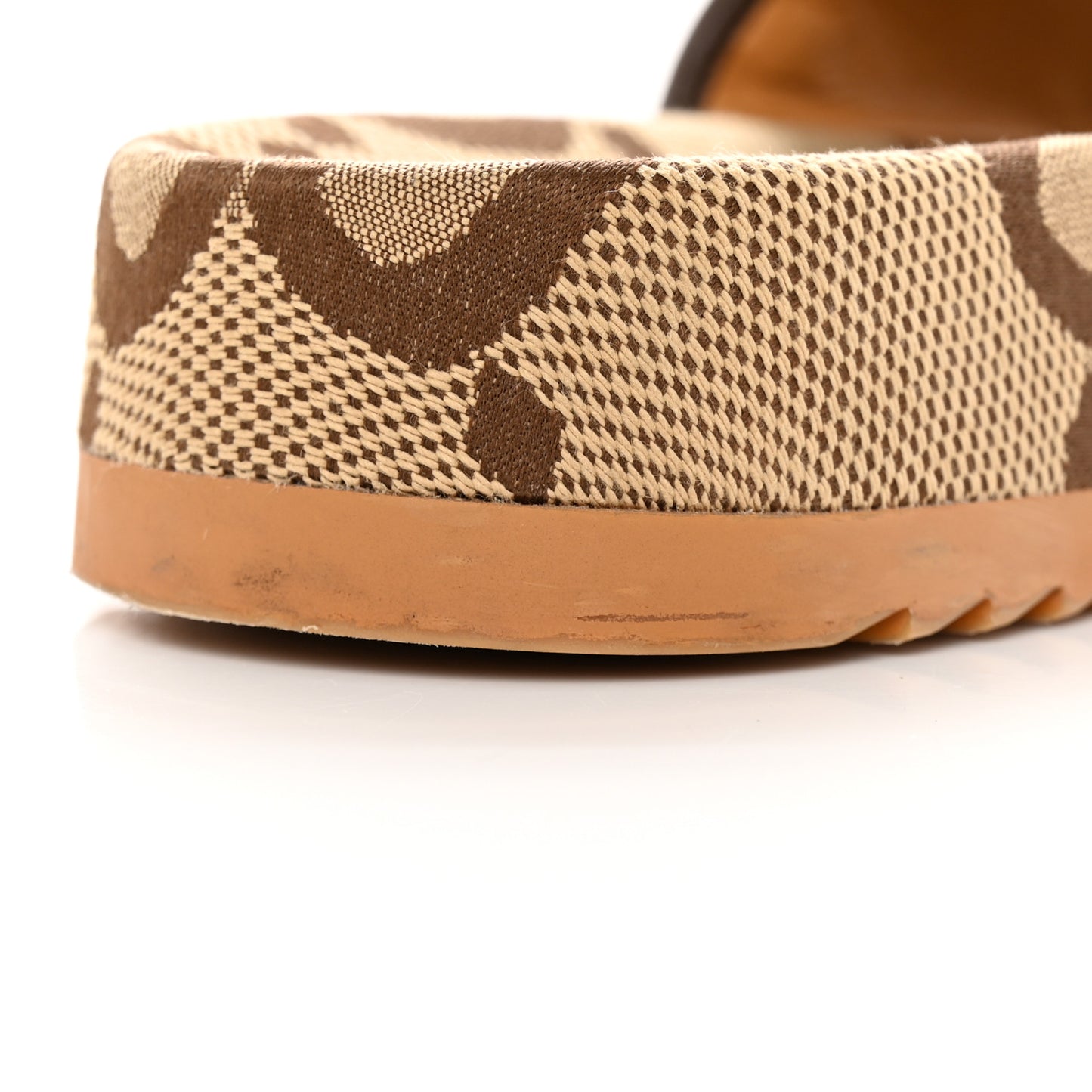 Monogram Jumbo GG Mens Slide Sandals 8 Camel Ebony