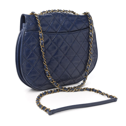 Chanel Glazed Calfskin Quilted Medium Bubble CC Flap Navy 2 of 11